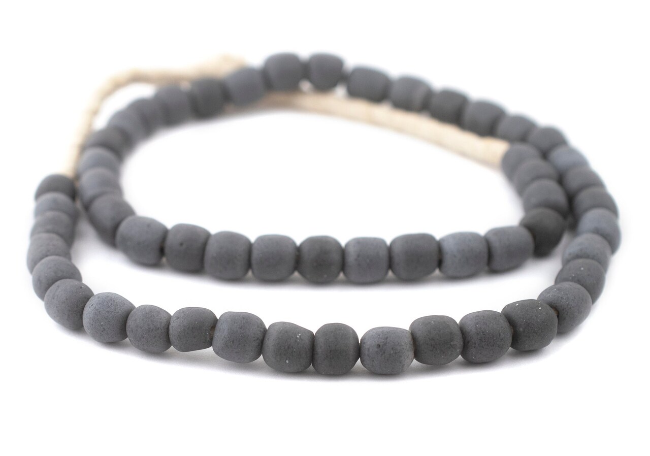 The Bead Chest® African Recycled Glass Beads, 9mm - Full Strand Eco-Friendly Fair Trade Sea Glass Beads from Ghana Handmade Ethnic Round Spherical Tribal Boho Krobo Spacer Beads